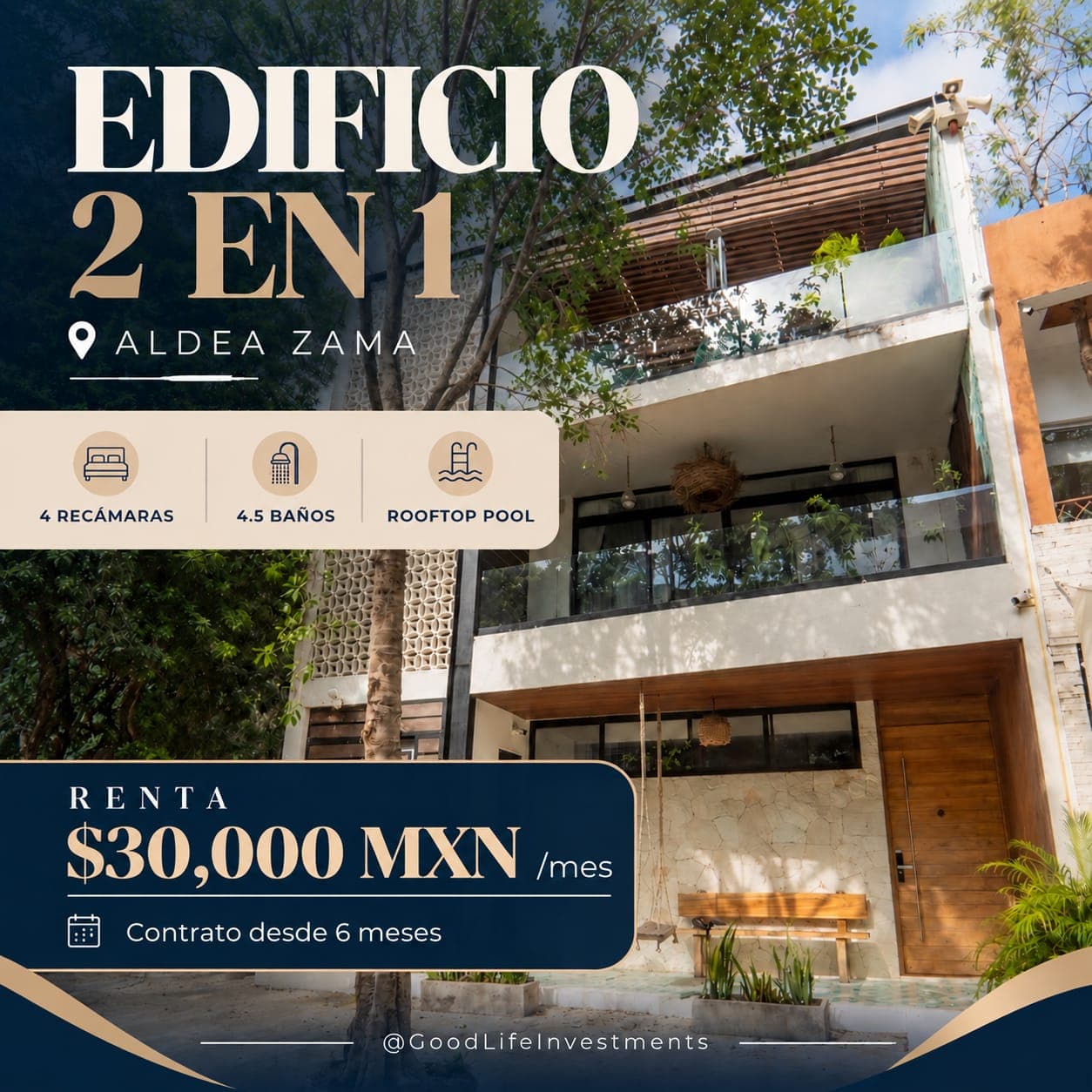 *_EN RENTA EDIFICIO CON 2 DEPARTAMENTOS CON ROOFTOP POOL_*